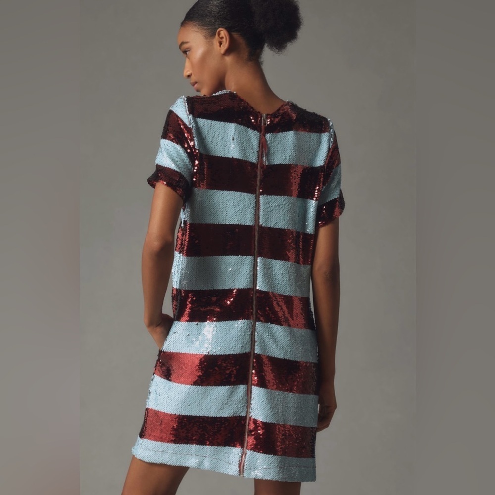 NWT Maeve Short Sleeve Sequin Mini Dress - Picture 9 of 12